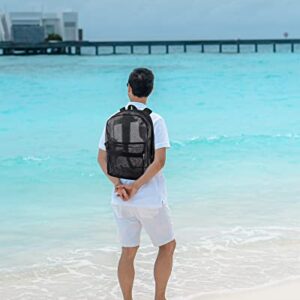 Transparent Mesh Backpacks for School Kids, Beach, Travel - Mesh See Through Backpack with Padded Straps