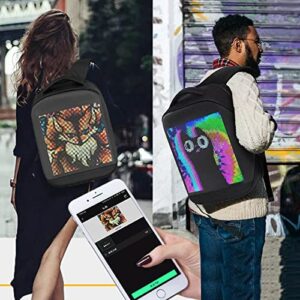 GIFR MOVERS LED Backpack， Full Color Screen And Programmable DIY，24L Capacity，Men And Women Travel Laptop Backpack， Need Mobile Power To Use