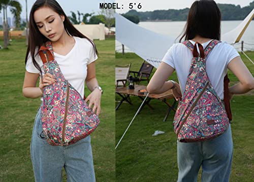 Baosha Women's Colorful Sling Bag Crossbody Backpack Shoulder Casual Daypack Outdoor Travel Hiking XB-10 (HS, Dual Shoulder)