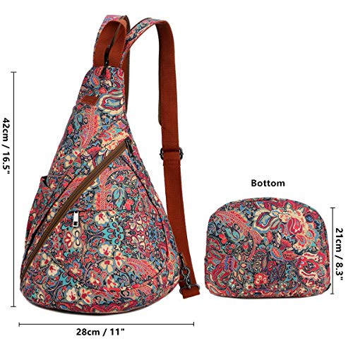 Baosha Women's Colorful Sling Bag Crossbody Backpack Shoulder Casual Daypack Outdoor Travel Hiking XB-10 (HS, Dual Shoulder)