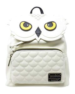 loungefly harry potter hedwig faux leather mini backpack standard, beige