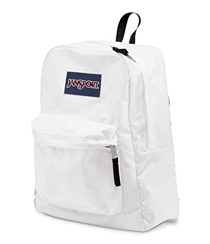 JanSport SuperBreak Backpack - School, Travel, or Work Bookbag with Water Bottle Pocket - White