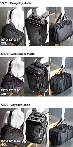New | Carry-on Large Travel Backpack for Men | Double Expandable Convertible 20L/30L/40L | by Taskin San Francisco | Gen 3