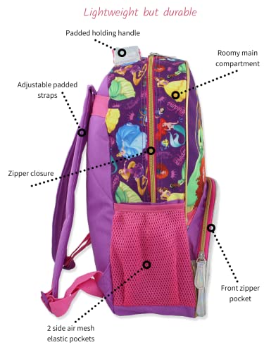 Disney Princess Girl's 16 Inch School Backpack Bag (One Size, Purple/Pink)