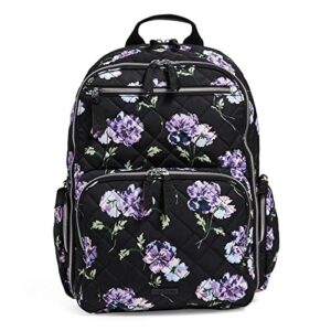 vera bradley womens performance twill commuter backpack bookbag, floating plum pansies, one size us