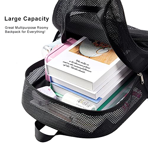 COVAX Heavy Duty Mesh Backpack, See Through College Student Backpack