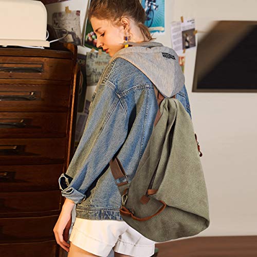 Canvas Vintage Backpack – Large Casual Daypack Outdoor Travel Rucksack Hiking Backpacks for Men Women