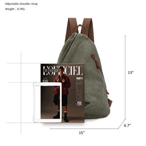 Canvas Vintage Backpack – Large Casual Daypack Outdoor Travel Rucksack Hiking Backpacks for Men Women