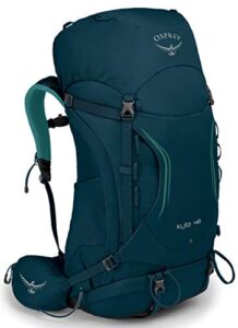 osprey kyte 46 women’s backpacking backpack, ice lake green, x-small/small