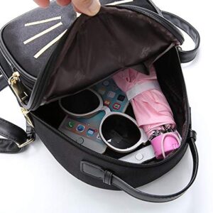 XMRSOY Teen Girls Cute Cat Velvet Backpack Daypack Portable Shoulder Bag,Small