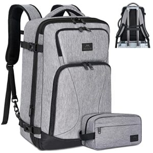 matein travel backpack for men, flight approved carry on backpack with toiletry bag expandable luggage backpack water resistant business daypack extra large weekender bag 40l, gift for men women, grey
