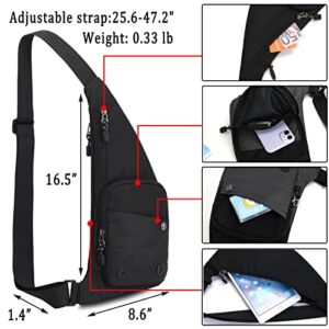 CAISANG Sling Bag Slim Crossbody Personal Pocket Chest Bag Anti-Thief Shoulder Bag Backpack Casual Daypack Fanny Pack for Travel Hiking