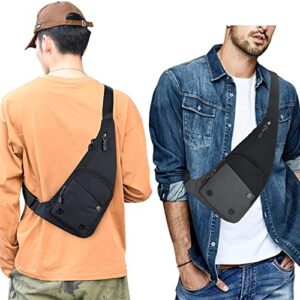 CAISANG Sling Bag Slim Crossbody Personal Pocket Chest Bag Anti-Thief Shoulder Bag Backpack Casual Daypack Fanny Pack for Travel Hiking