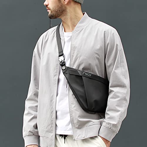 NIID-FINO F4 Sling Bag Lightweight Slim Crossbody Bag for Men Anti-theft Chest Shoulder Backpack Waterproof Sleek Casual Daypack for Travel Outdoor Hiking Biking (Excluding Mask Pack)