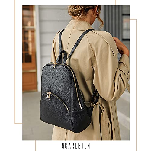 Scarleton Backpack Purse for Women, Purses for Women, Women Backpack Purse, Top Handle Mini Backpack, Travel Backpack, H160801 - Black