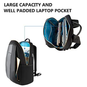 KROSER Laptop Backpack 15.6 Inch Lightweight School Computer Backpack Water-Repellent Nylon Casual Daypack with USB Charging Port for Travel/Business/College/Women/Men-Black