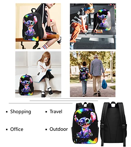 Cute Anime Backpack 17 Inch Large Capacity Multifunction Backpacks Lightweight Sports Travel Laptop Bag Daypack Gifts