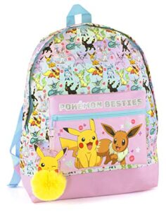 pokemon backpack pikachu eevee besties pink glitter bag