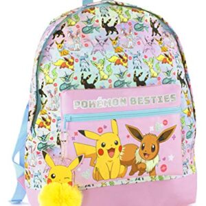 Pokemon Backpack Pikachu Eevee Besties Pink Glitter Bag