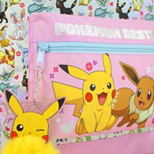 Pokemon Backpack Pikachu Eevee Besties Pink Glitter Bag