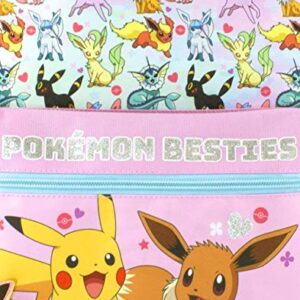 Pokemon Backpack Pikachu Eevee Besties Pink Glitter Bag