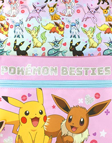 Pokemon Backpack Pikachu Eevee Besties Pink Glitter Bag