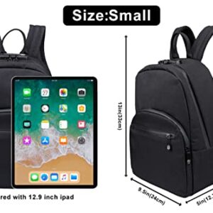 FIREDOG Mini Smell Proof Backpack with Lock for Men Women, Smell Proof Bookbag for Travel (Black)