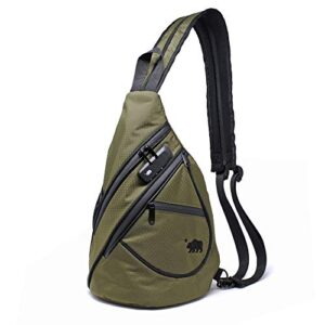 cali crusher adventure sling convertible shoulder pack – women & men / day bag / hiking biking outdoors / travel / urban / festival bag (olive green)