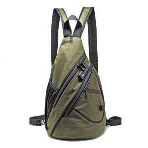 Cali Crusher Adventure Sling Convertible Shoulder Pack - Women & Men / Day Bag / Hiking Biking Outdoors / Travel / Urban / Festival Bag (Olive Green)