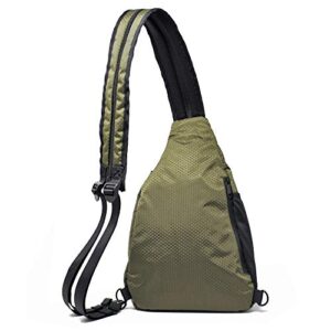 Cali Crusher Adventure Sling Convertible Shoulder Pack - Women & Men / Day Bag / Hiking Biking Outdoors / Travel / Urban / Festival Bag (Olive Green)