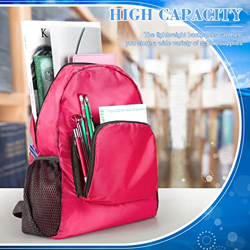 15 Pieces Backpack 17 Inch Backpacks 5 Assorted Colors Foldable Lightweight Bookbags Student Outdoor Travel School Book Bag
