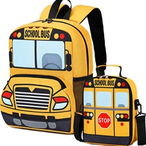 Toddler Backpack Boy Girls Preschool School Bus Bookbag Kindergarten 3D Daycare Bags Lunch Box