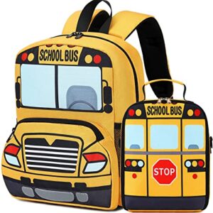 Toddler Backpack Boy Girls Preschool School Bus Bookbag Kindergarten 3D Daycare Bags Lunch Box