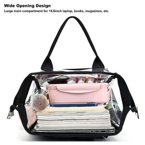 Heavy Duty Clear Backpack for Men Women, School Bag Bookbag PVC Plastic Transparent Backpacks for Boys Girls (Black)