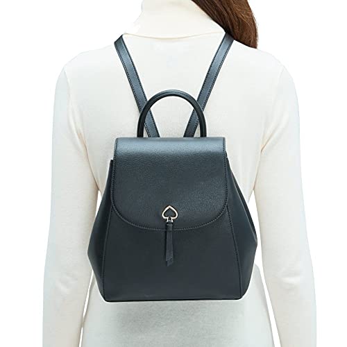 Kate Spade Adel medium flap Leather Backpack (Black)