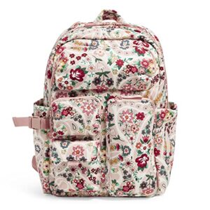 vera bradley womens cotton utility large backpack bookbag, prairie paisley – recycled cotton, one size us