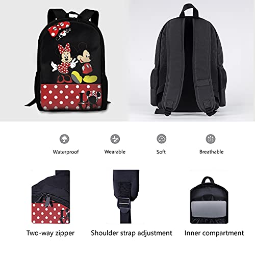 Red Backpack 17 Inch Large Laptop Backpack Cute Bookbag for Men Women…