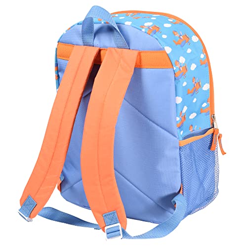 AI ACCESSORY INNOVATIONS Blippi Girls & Boys Toddler 4 Piece Backpack Set, Kids School Travel Bag with Front Zip Pocket, Mesh Side Pockets, Insulated Lunch Box, Water Bottle, and Squish Ball Dangle