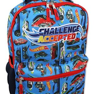 Hot Wheels Race Car Boys 16 Inch School Backpack (One Size, Blue)