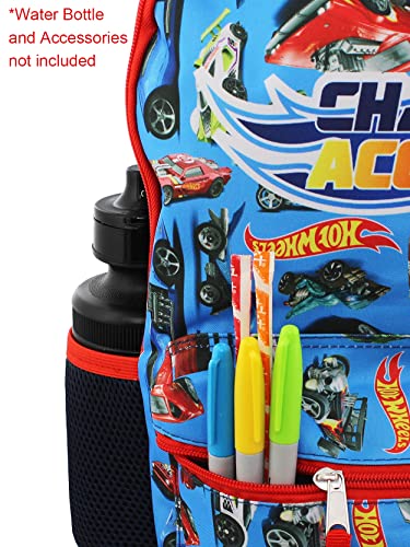 Hot Wheels Race Car Boys 16 Inch School Backpack (One Size, Blue)