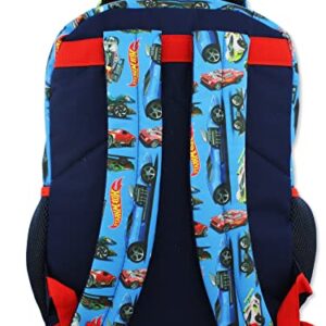 Hot Wheels Race Car Boys 16 Inch School Backpack (One Size, Blue)