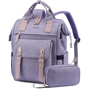 LOVEVOOK Laptop Backpack for Women, Teacher Nurse Bag Work Travel Computer Backpacks Purse,Water Resistant College School Student Bookbag with USB Charging Port, 17.3 inch