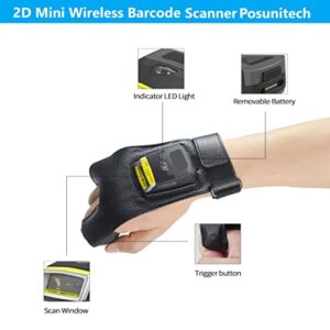 Posunitech Glove Barcode Scanner 2D GS02 Wearable Zebra SE4107 Reader IP65 Touch Scanning NFC Support Multi-Language for Warehouse, Management System,