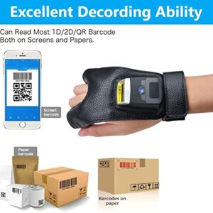 Posunitech Glove Barcode Scanner 2D GS02 Wearable Zebra SE4107 Reader IP65 Touch Scanning NFC Support Multi-Language for Warehouse, Management System,