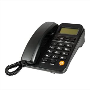 corded telephone landline telephone, wired telephone big button phones with caller identification, suitable for office, front desk, home, hotel, no ac power required(black)