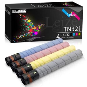 leize compatible tn321 toner cartridge replacement for konica minolta bizhub c224e c364e c284e c224 c284 c364 c7822 c7828 series printers | tn321k tn321c tn321m tn321y ink [kcmy-4pack]