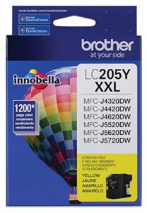 brother printer lc205y super high yield ink cartridge, yellow