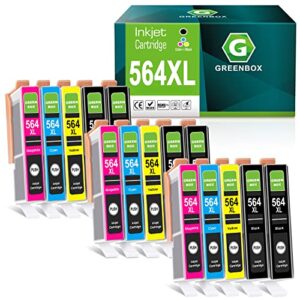 greenbox compatible ink cartridge replacement for hp 564xl 564 xl hp564 for deskjet 3520 3522 officejet 4620 photosmart 5520 6510 6520 7520 (15 pack)