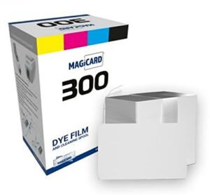 magicard mc300ymcko color ribbon, for model 300 printer – 300 prints with 100 quantity card imaging brand cr80 30 mil pvc cards