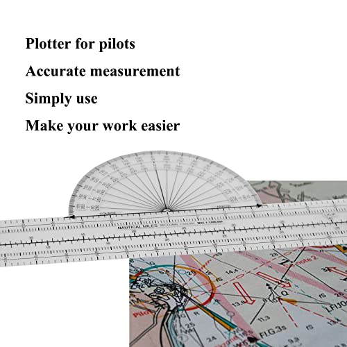 Premier Fixed Plotter for Pilots, Efficiently Plotting Tool for Pilots, Planning Flight Routes, Accurate Scale, Transparent